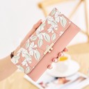 Ladies' Long Wallet with a Flap and Floral Print Gold Decorative Clasp Artificial Leather with Polyester Dimensions 19 x 9.5 x 3 cm 4