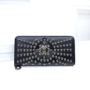 Ladies' Long Wallet with Metal Studs and Decorative Skull Wallet made of PU Leather and Polyester Dimensions 21 x 10 x 3 cm 1