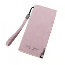 Ladies' Long Wallet with Wrist Strap Slim Shape Matte Finish with Metallic Corner Material PU Leather and Polyester 19 x 9.5 x 3 cm 3