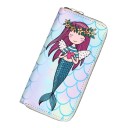Ladies' Long Zip Wallet with a Marine Style Print Mermaid Fish Tail and Scales Synthetic Leather and Polyester 19 x 9.5 x 2.5 cm 2