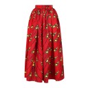 Ladies' Maxi Skirt with a Colourful Ethnic Pattern Long Gathered Skirt with a Wide Waistband Polyester with Spandex Flowing Summer Skirt 3