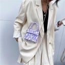 Ladies' Mini Crossbody Bag with Pattern Top Handle and Gold Chain Handheld and Over the Shoulder PU Leather and Polyester 14 x 5 x 12 cm 8