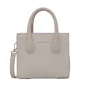Ladies' mini crossbody handbag for hand or crossbody use Two top handles and a long adjustable strap PU leather and polyester 18 x 9.5 x 16 7