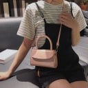 Ladies' Mini Crossbody Handbag with Top Handle PU Leather with Crocodile Pattern Removable Strap Front Flap Size 17.5 x 11.5 x 7 cm For the City 7