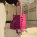 Ladies' Mini Handbag in the Shape of a Bag Two Short Handles Long Shoulder Strap Decorative Chain in the Colour of the Handbag Synthetic 6