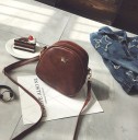 Ladies' Mini Shoulder Bag Made of Artificial Leather 18 x 17 x 7 cm Rounded Shape Zip Fastening Long Strap Crown-Shaped Decoration 8