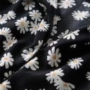 Ladies' Mini Skirt with Floral Print Straight Fitted Cut Two Slits at the Front Gathered Waist Lightweight Chiffon and Acetate Fabric 9