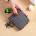 Ladies' Mini Wallet Made of Artificial Leather Zip Closure Tassel and Star Charm Small Writing on the Front 10 x 7 x 2 cm 6
