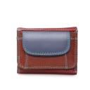 Ladies' mini wallet made of genuine leather Multicoloured design with contrasting stitching Front pocket with flap Dimensions 10 x 8 x 2 cm 3