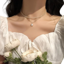 Ladies' Necklace with Beads and Pendant Zinc Alloy Delicate Layered Necklace for Everyday Wear and Stylish Combinations 4