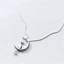 Ladies' Necklace with Cat on a Crescent Moon 4