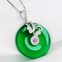 Ladies' Necklace with Circular Pendant D508 8
