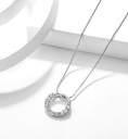 Ladies' Necklace with Circular Pendant in Silver Colour 5