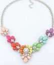 Ladies' Necklace with Colourful Flowers J843 4