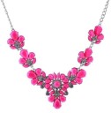 Ladies' Necklace with Colourful Flowers J843 2