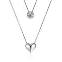 Ladies' Necklace with Crystal and Heart 1