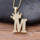 Ladies' Necklace with Letter and Crown 13