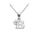 Ladies' Necklace with Letter and Flower 2