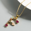 Ladies' Necklace with Letter D124 6
