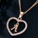 Ladies' Necklace with Letter in Heart 1