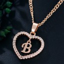 Ladies' Necklace with Letter in Heart 2