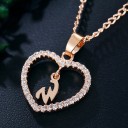 Ladies' Necklace with Letter in Heart 23