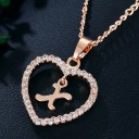 Ladies' Necklace with Letter in Heart 24