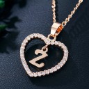 Ladies' Necklace with Letter in Heart 26
