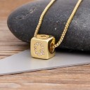 Ladies' Necklace with Letter on Cube 17