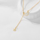 Ladies' Necklace with Moon and Star D117 4