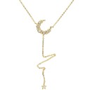 Ladies' Necklace with Moon and Star G642 3