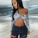 Ladies' Newspaper Print Crop Top 3