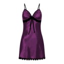 Ladies' Nightdress with Thin Straps and V-Neck with Decorative Bow with Long Ends and Lace Under the Cups and on the Hem 8