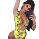 Ladies' One-Piece Swimsuit Wide Straps V-Neck Tie at Neck Snake Print Plain Polyester Nylon Summer Beach Fashion 2