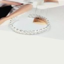 Ladies' Open Bangle with Leaves P128 4