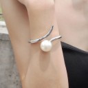 Ladies Open Bangle with Pearl H552 4