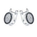 Ladies' Oval Earrings with Stones 1
