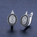 Ladies' Oval Earrings with Stones 2