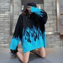 Ladies' Oversized Sweater with Flames 3