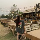 Ladies' Oversized T-Shirt with Flowers 2