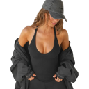 Ladies' Plain Vest Top V-Neck Thin Straps Polyester Cotton Lightweight Comfortable Summer Top for Everyday Wear 5