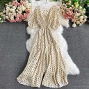 Ladies' Polka Dot Short Sleeve Jumpsuit 5