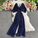 Ladies' Polka Dot Short Sleeve Jumpsuit 10