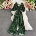 Ladies' Polka Dot Short Sleeve Jumpsuit 11