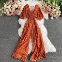 Ladies' Polka Dot Short Sleeve Jumpsuit 7