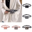 Ladies' PU Leather Belt Bag Small Pouch with Flap and Gold Button Adjustable Belt with Gold Buckle 10 x 2.5 x 9 cm 6