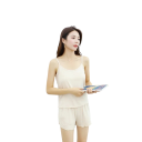 Ladies' Pyjama Set in Modal and Spandex Plain Summer Outfit with Top and Shorts O-Neck Soft Breathable Sleep Material 9