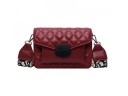 Ladies' Quilted Shoulder Bag in Synthetic Leather 20 x 15 x 6 cm Crossbody with Flap Wide Patterned Strap on Metal Carabiners 3