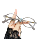 Ladies' Retro Oval Reading Glasses +4.00 with Blue Light Filter Elegant Reading Glasses PC Material Stylish Glasses for Women 8