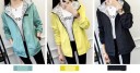 Ladies' Reversible Hooded Jacket for Spring and Autumn Plain Side and Comic Print Zip Fastening Polyester and Microfiber 10
